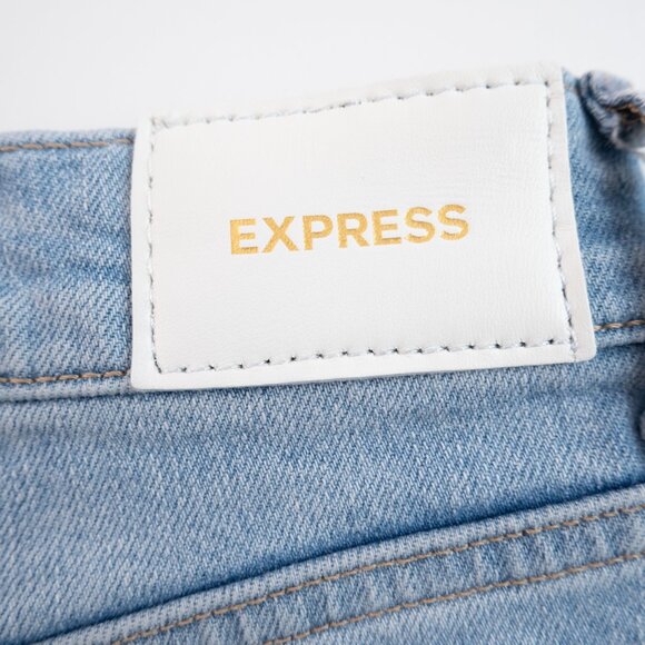 EXPRESS Mom Jean Super High Rise distressed jeans size 2P - Picture 2 of 10